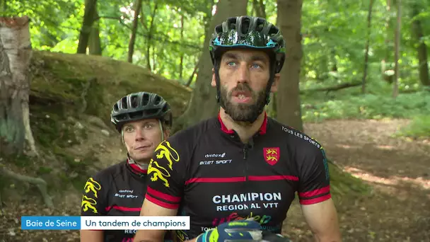 Des Havrais, champions de VTT en tandem