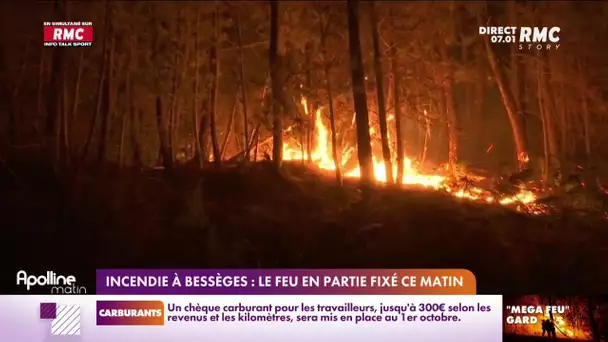 Incendie  à Bessèges : le feu en partie fixé ce matin