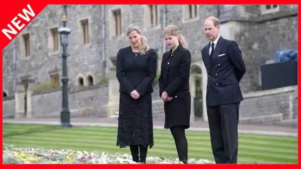 ✅  Le prince Edward, Sophie de Wessex et leur fille Lady Louise émus avant les obsèques de Philip