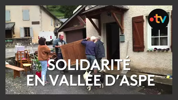 Solidarité en Vallée d'Aspe à Etsaut après les inondations