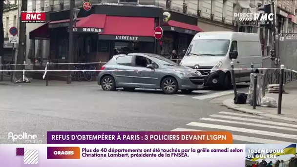 Samedi dans Paris, une voiture a refusé de se soumettre à un contrôle de police