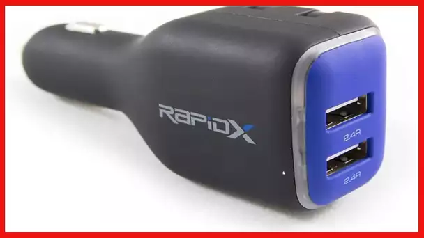 DualX Dual USB Charger for Car And Home by RapidX - Blue