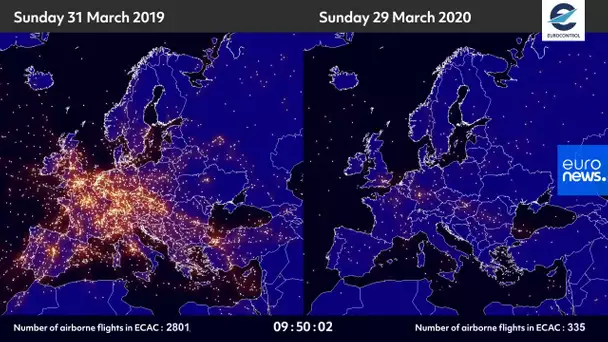 Coronavirus : 88% de vols en moins en Europe