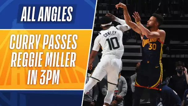 All-Angles: STEPHEN CURRY PASSES REGGIE MILLER For 2nd ALL-TIME 🚨