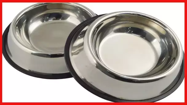 Mlife Stainless Steel Dog Bowl with Rubber Base for Small/Medium/Large Dogs