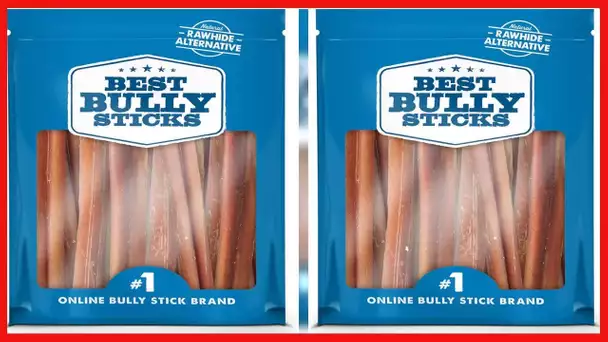 Best Bully Sticks 4 Inch All-Natural Bully Sticks for Dogs - 4” Fully Digestible, 100% Grass-Fed