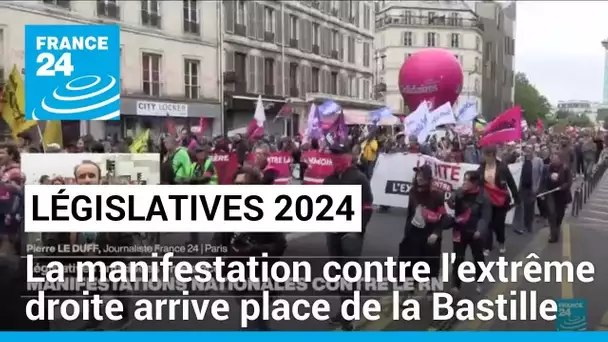 Manifestation contre l'extrême droite : le cortège parisien arrive place de la Bastille