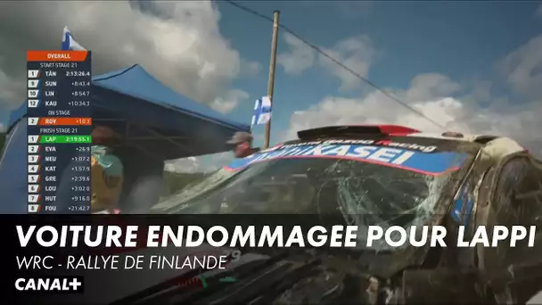 Voiture endommagée pour Esapekka Lappi - Rallye de Finlande