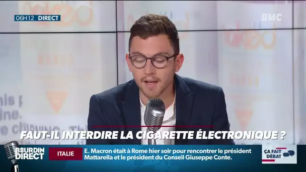 Faut-il interdire la cigarette électronique? Ça fait débat sur RMC