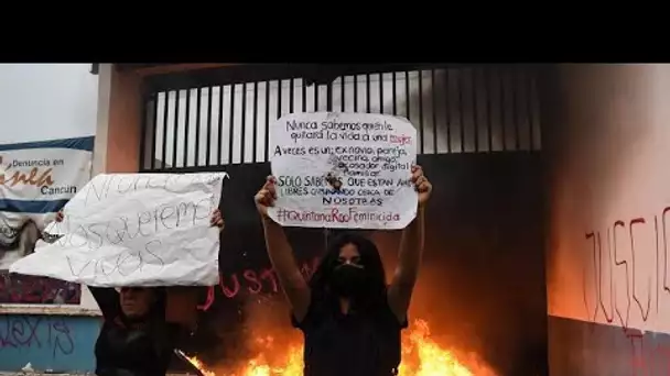 Une manifestation contre les féminicides dégénère à Cancun, la police tire à balles réelles
