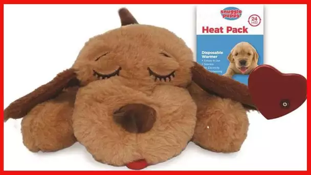 Snuggle Puppy Heartbeat Stuffed Toy for Dogs - Pet Anxiety Relief and Calming Aid - Biscuit