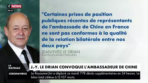 L'ambassadeur de Chine à Paris convoqué pour «certains propos» liés au coronavirus