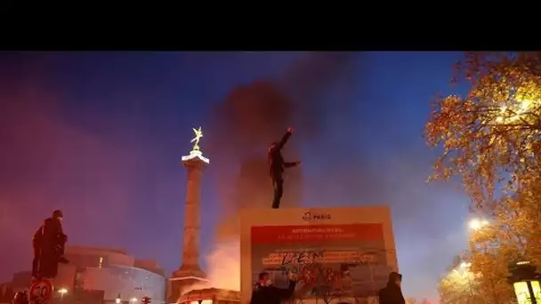 En direct : à Paris, tirs de lacrymogènes en marge du cortège contre la loi "sécurité globale"