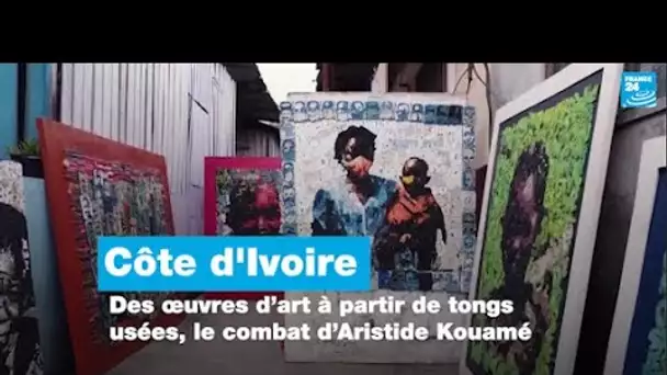 Côte d’Ivoire : des œuvres d’art à partir de tongs usées, le combat d’Aristide Kouamé