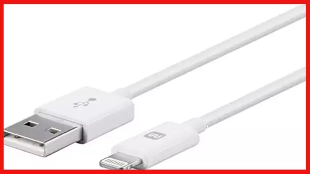 Monoprice Select Series Apple MFi Certified Lightning to USB Charge & Sync Cable, 10ft White for