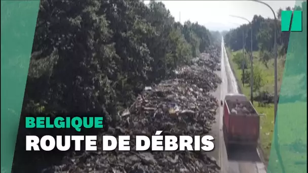 En Belgique, 90.000 tonnes de déchets des inondations entassés sur une autoroute