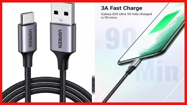 UGREEN USB Type C Cable, USB A to USB C Fast Charger, Nylon Braided Cord Compatible for Samsung