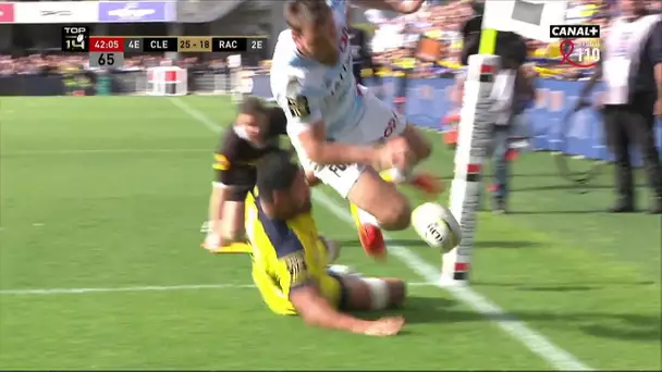 Top 14 - 21ème Journée - Clermont / Racing 92 : L'essai de Klemenczak face à Clermont