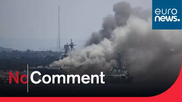 Aux Etats-Unis, un navire militaire s'embrase à San Diego