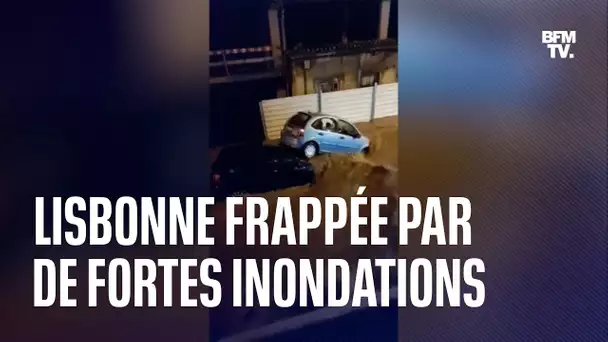 Des voitures emportées, des égouts qui débordent...  Lisbonne frappée par d'importantes inondations