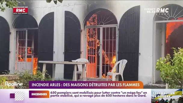 Incendies à Arles : des maisons détruites par les flammes