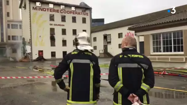 Incendie à la minoterie de Courçon (17)