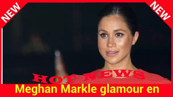 Meghan Markle glamour en robe rouge en hommage au Maroc