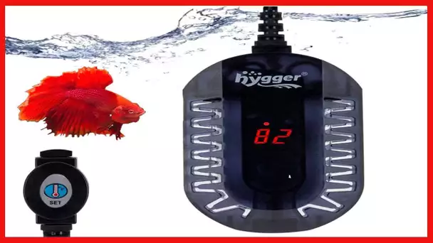 Hygger 50W 100W Mini Submersible Digital Display Aquarium Heater for Small Fish Tank, Compact