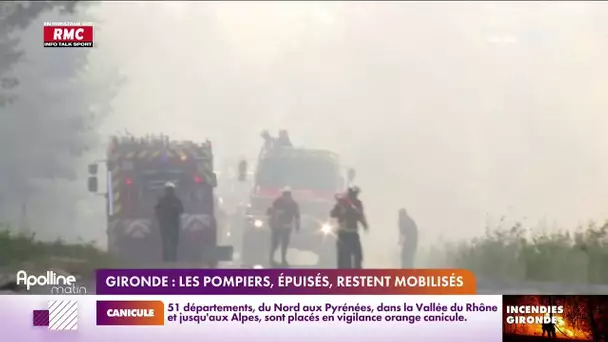 En Gironde, les pompiers, épuisés, restent mobilisés