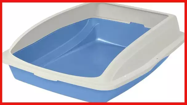 Van Ness Pets Large High Sided Cat Litter Box with Frame, Blue, CP4