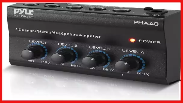 4-Channel Portable Stereo Headphone Amplifier - Professional Multi-Channel Mini Earphone Splitter Am