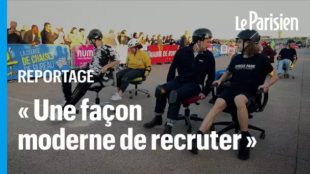 120 recruteurs et demandeurs d'emploi s'affrontent lors d'une course de chaises de bureau