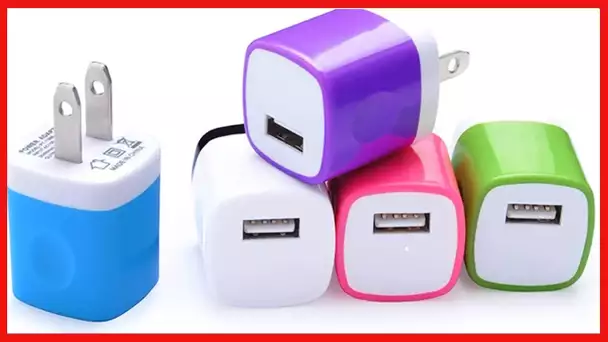 Wall Charger 5Pack, Home Travel USB Power Adapter Wall Charger Plug Charging Block Cube for iPhone