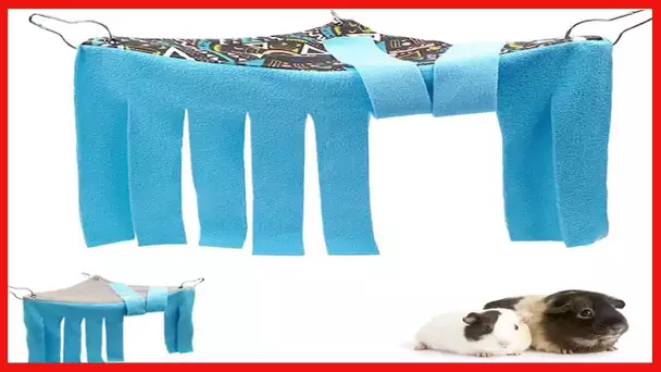 RIOUSSI Guinea Pig Hideout Hideaway Corner Fleece Toys Cage Accessories with Reversible Sides