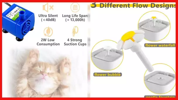 Veken Pet Fountain, 84oz/2.5L Automatic Cat Water Fountain Dog Water Dispenser