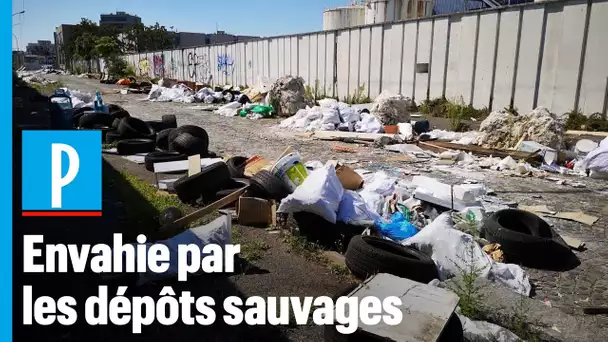 Une rue d'Ivry-sur-Seine transformée en décharge à ciel ouvert