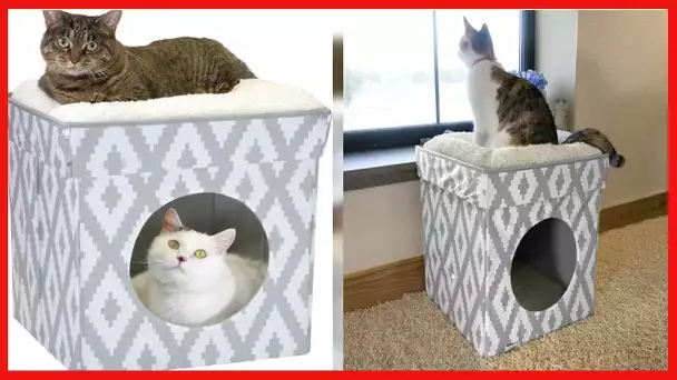 Kitty City Large Cat Bed, Stackable Cat Cube, Indoor Cat House/Cat Condo, Cat Scratcher