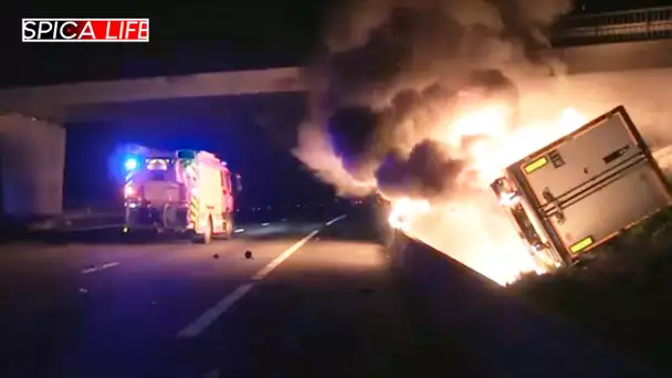 Accident spectaculaire : gendarmes et pompiers mobilisés