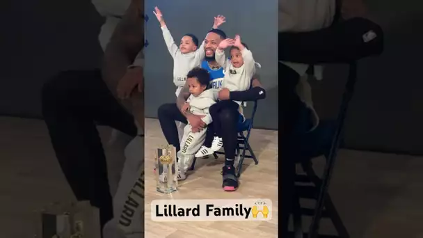 Damian Lillard Shares The #Starry3Pt Trophy With The Fam & Sounds Off On The Win! ❤️🏆| #Shorts