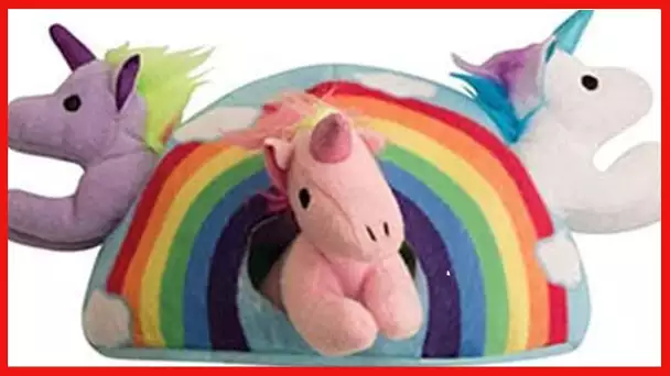 SNUG AROOZ Cute Hide & Seek Unicorn Stuffed Animals for Dogs, Cool Puppy Toys, Tough & Durable Soft