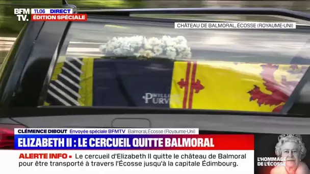 Le cercueil d'Elizabeth II quitte le château de Balmoral en Écosse