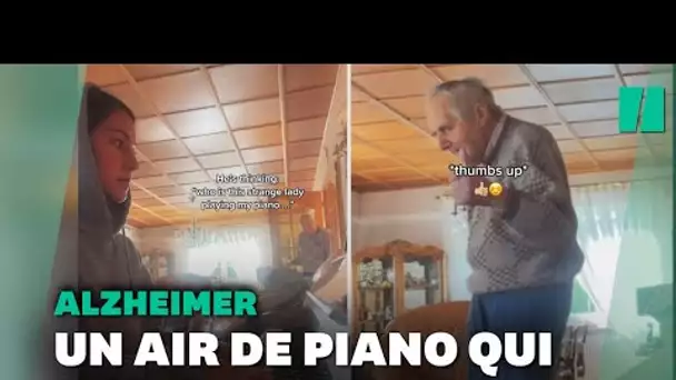 La musique a réuni cet homme de 93 ans atteint de la maladie d'Alzheimer et sa petite fille