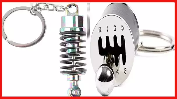 Car Parts Keychain Set (Metal, 6 Pieces)