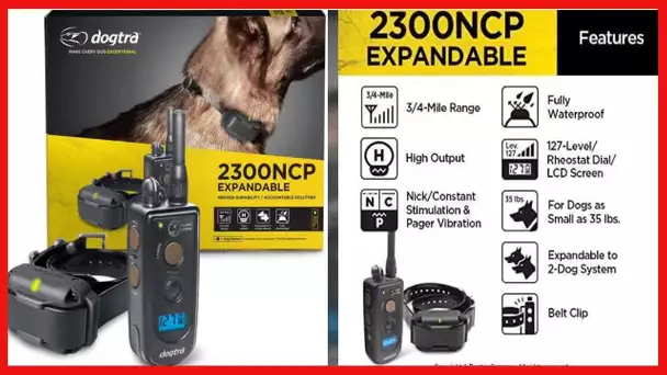 Dogtra 2300NCP Professional Grade High-Output 3/4-Mile 2-Dog Expandable Remote Training E-Collar