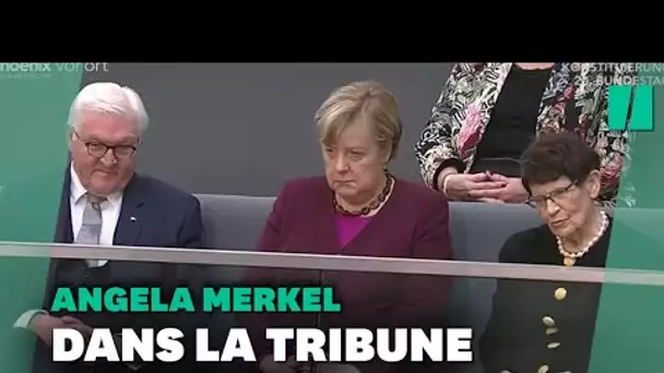 Angela Merkel assiste depuis les tribunes à la nouvelle séance du Bundestag