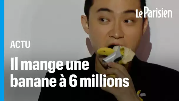 Justin Sun mange la banane qu’il a achetée à 6 millions d’euros