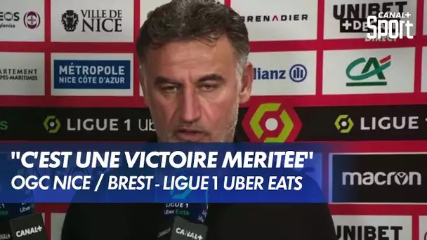 Christophe Galtier satisfait de ses joueurs après la victoire contre Brest- Ligue 1 Uber Eats