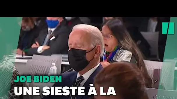 Joe Biden moqué et critiqué pour s'être assoupi à la Cop26