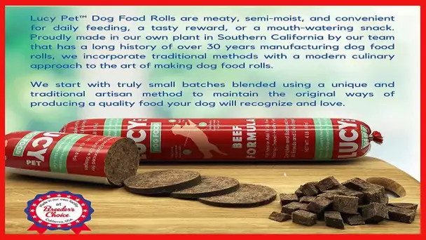 Lucy Pet Products Beef Formula Dog Food Roll 1 lb, (100600045)