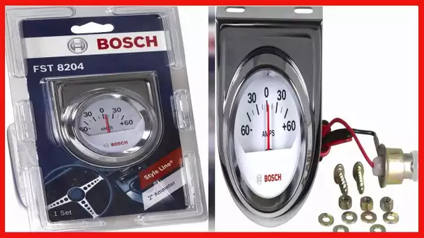 Bosch SP0F000058 Style Line 2" Ammeter Gauge (White Dial Face, Chrome Bezel)